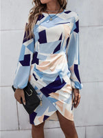 Slim Fit Jurk met Geometrisch Patroon - Mini Dresses - Jurkjes.co