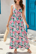 Sling V-hals Maxi Jurk met Bloemen - Maxi Dresses - Jurkjes.co
