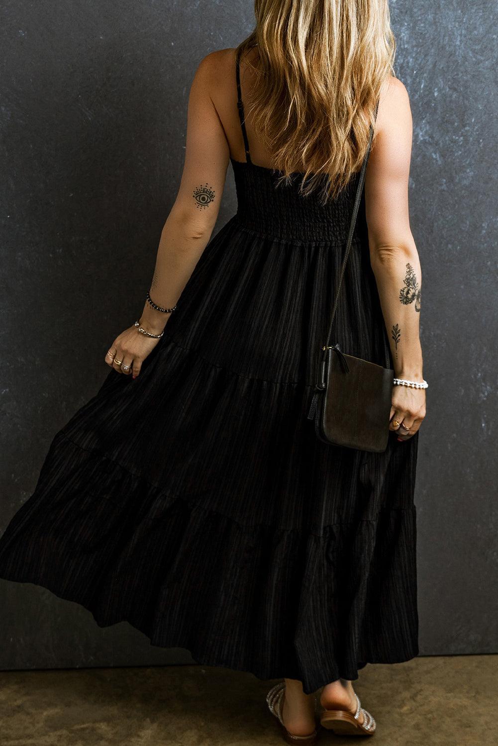 Spaghettibandjes Geplooide Maxi-Jurk - Maxi Dresses - Jurkjes.co
