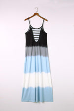 Spaghettibandjes Tie-Dye Maxi Jurk met Split - Maxi Dresses - Jurkjes.co