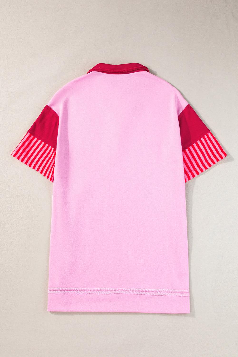 Stijlvolle Gestreepte Patchwork T-Shirt Jurk - T Shirt Dresses - Jurkjes.co