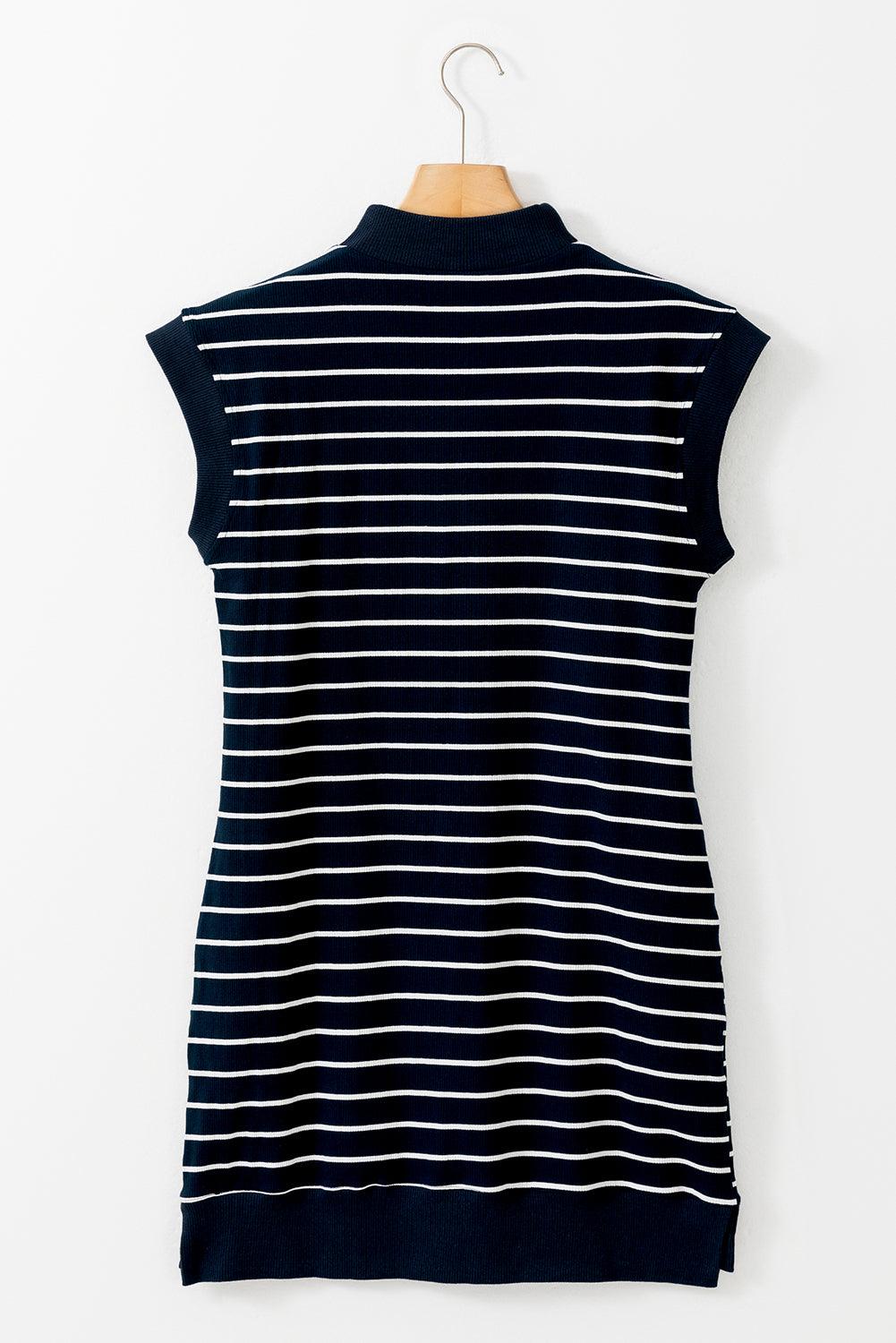 Stijlvolle Korte Jurk met Rits en Kraag - Mini Dresses - Jurkjes.co
