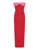 Strapless Jurk met Chic Strikdetail - Midi Dresses - Jurkjes.co