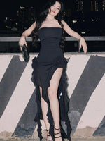 Strapless Maxi Jurk met Hoge Split - Group2 - Jurkjes.co