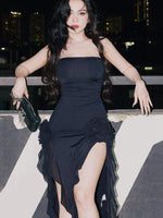 Strapless Maxi Jurk met Hoge Split - Group2 - Jurkjes.co