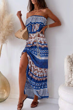 Strapless Maxi Jurk Met Ruches - Maxi Dresses - Jurkjes.co