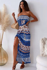 Strapless Maxi Jurk Met Ruches - Maxi Dresses - Jurkjes.co
