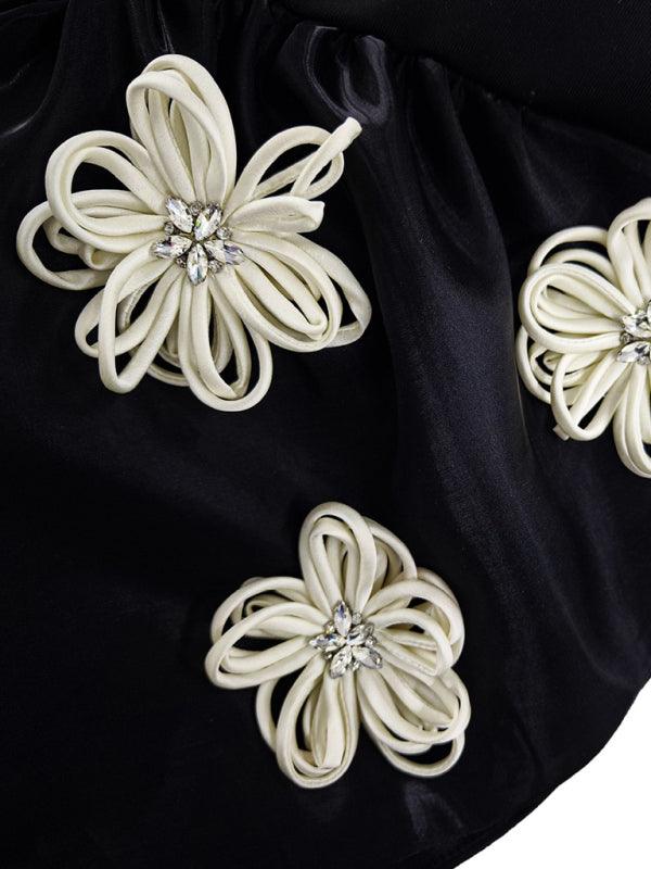 Strapless Mini Jurk met Bloemenaccenten - Midi Dresses - Jurkjes.co