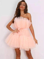 Strapless Mini Jurk met Tutu Rok - Mini Dresses - Jurkjes.co