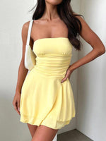 Strapless Mini Jurk met Uitlopende Rok - Bodycon Dress - Jurkjes.co