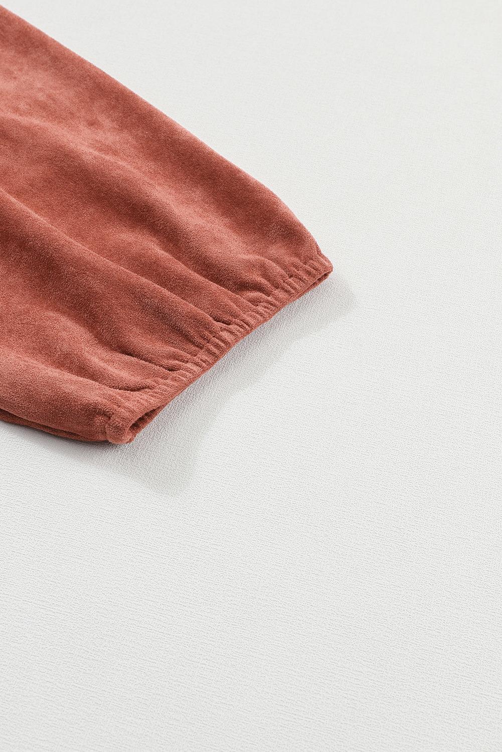 Suède Jurk met Vierkante Hals en Pofmouwen - Mini Dresses - Jurkjes.co