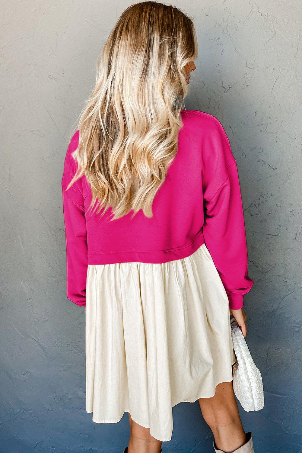 Sweatshirt Poplin Mini Jurk - Mini Dresses - Jurkjes.co