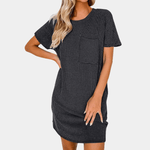 T-shirt Jurk met Geribbelde Stijl - Women Summer Dress - Jurkjes.co