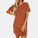 T-shirt Jurk met Geribbelde Stijl - Women Summer Dress - Jurkjes.co