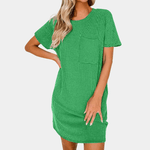 T-shirt Jurk met Geribbelde Stijl - Women Summer Dress - Jurkjes.co