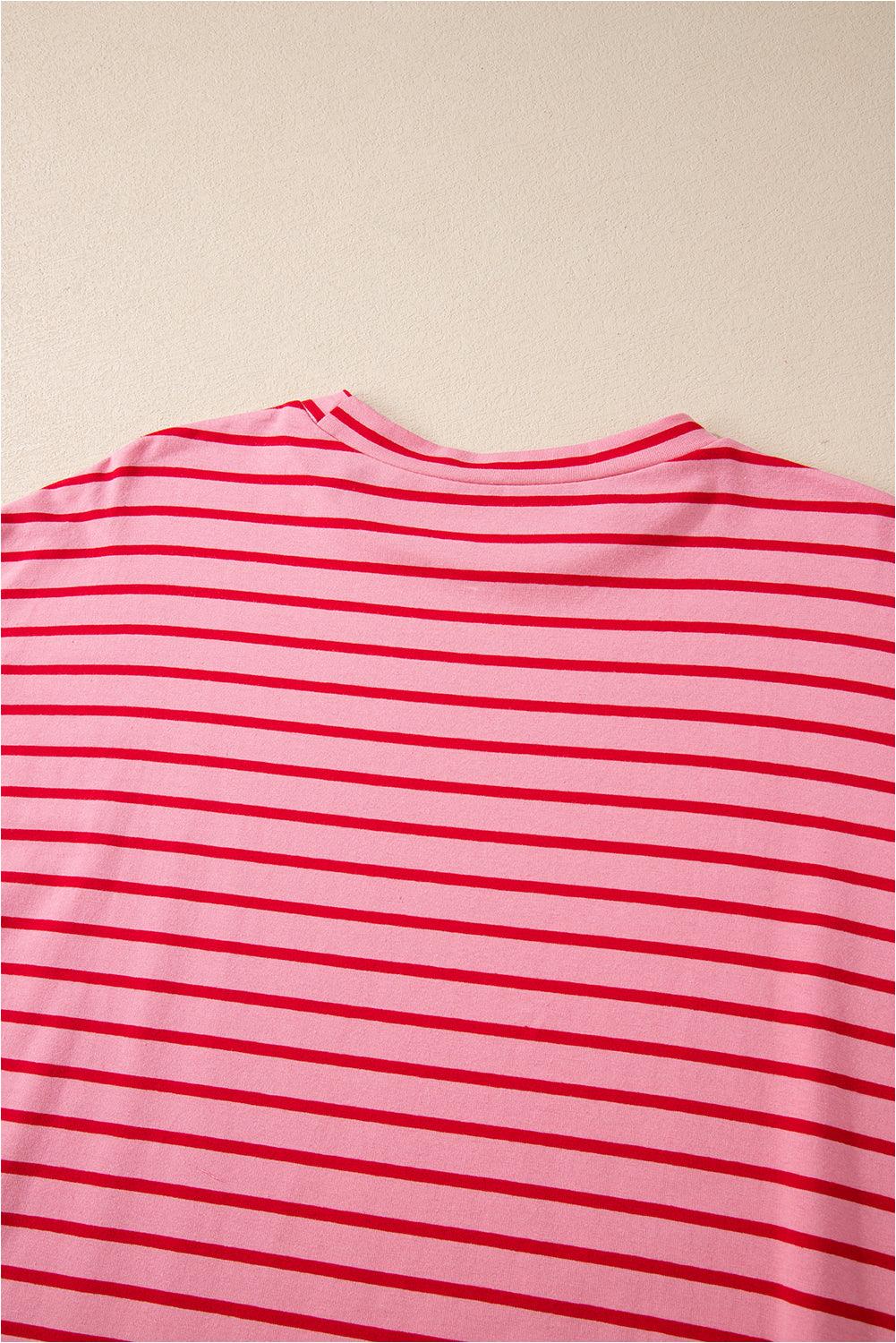 T-shirt Jurk met Gestreept Patroon - T Shirt Dresses - Jurkjes.co
