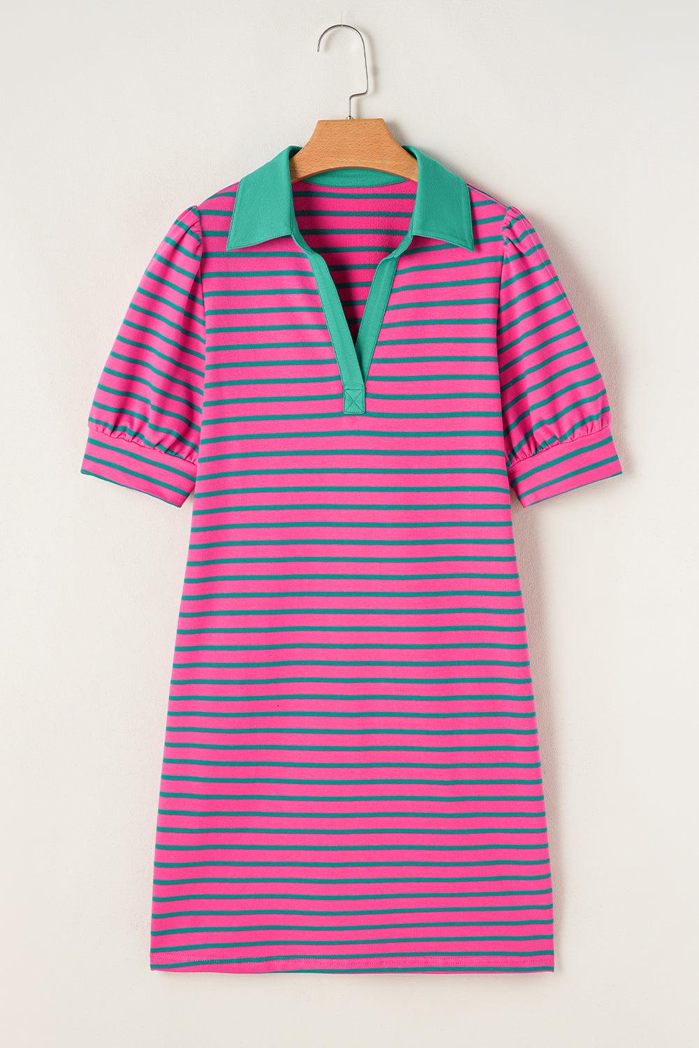 T-shirt Jurk met Gestreept Patroon - T Shirt Dresses - Jurkjes.co