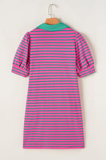 T-shirt Jurk met Gestreept Patroon - T Shirt Dresses - Jurkjes.co
