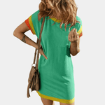 T-shirt Jurk met Kleurblokken - CB - Dresses - Jurkjes.co