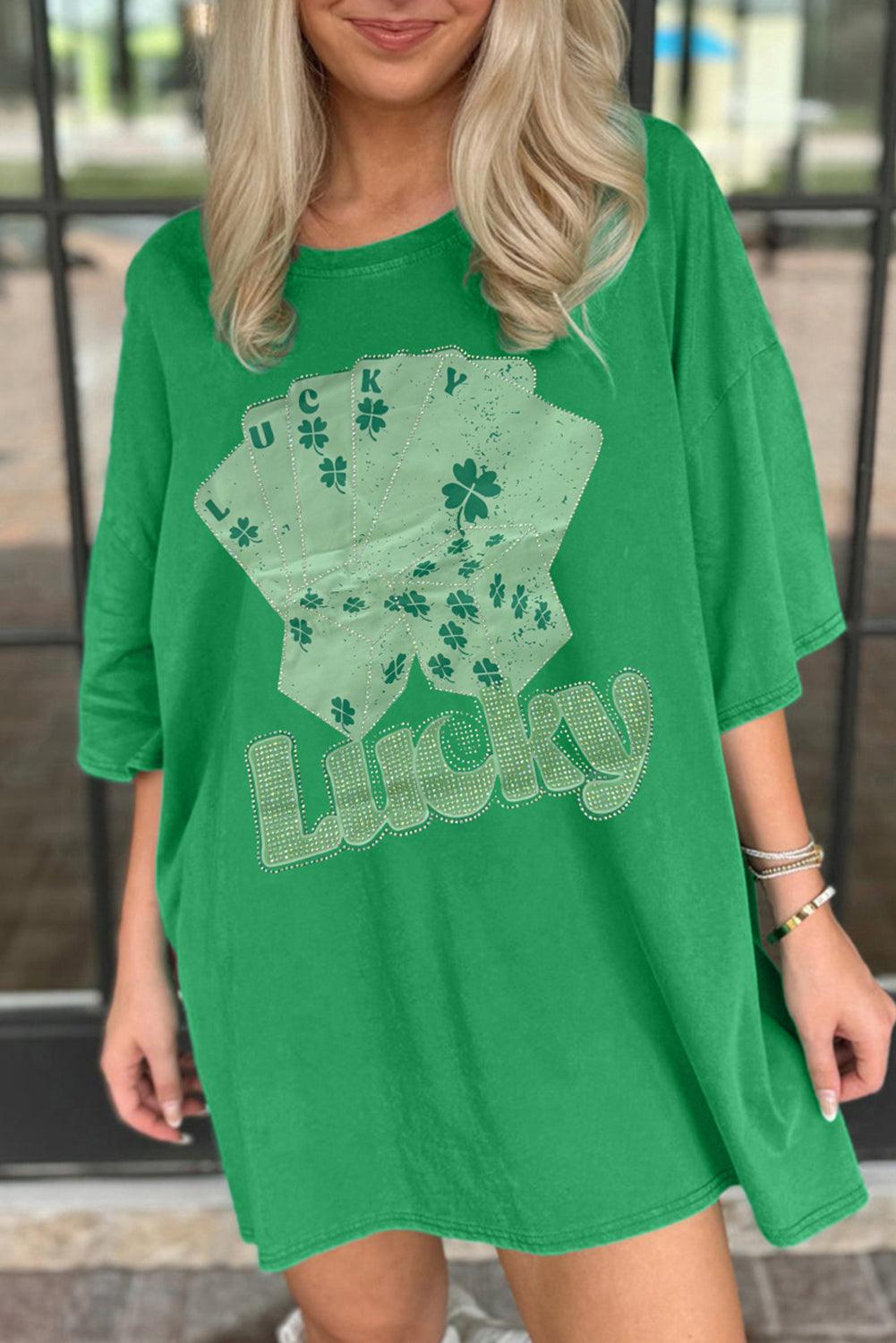 T-shirt Jurk met Speelkaarten Design - T Shirt Dresses - Jurkjes.co