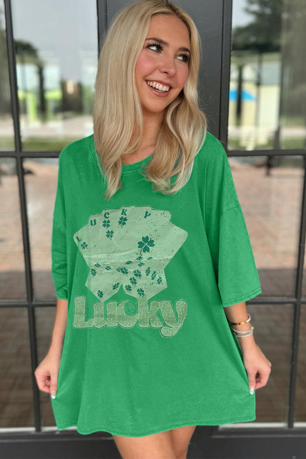 T-shirt Jurk met Speelkaarten Design - T Shirt Dresses - Jurkjes.co