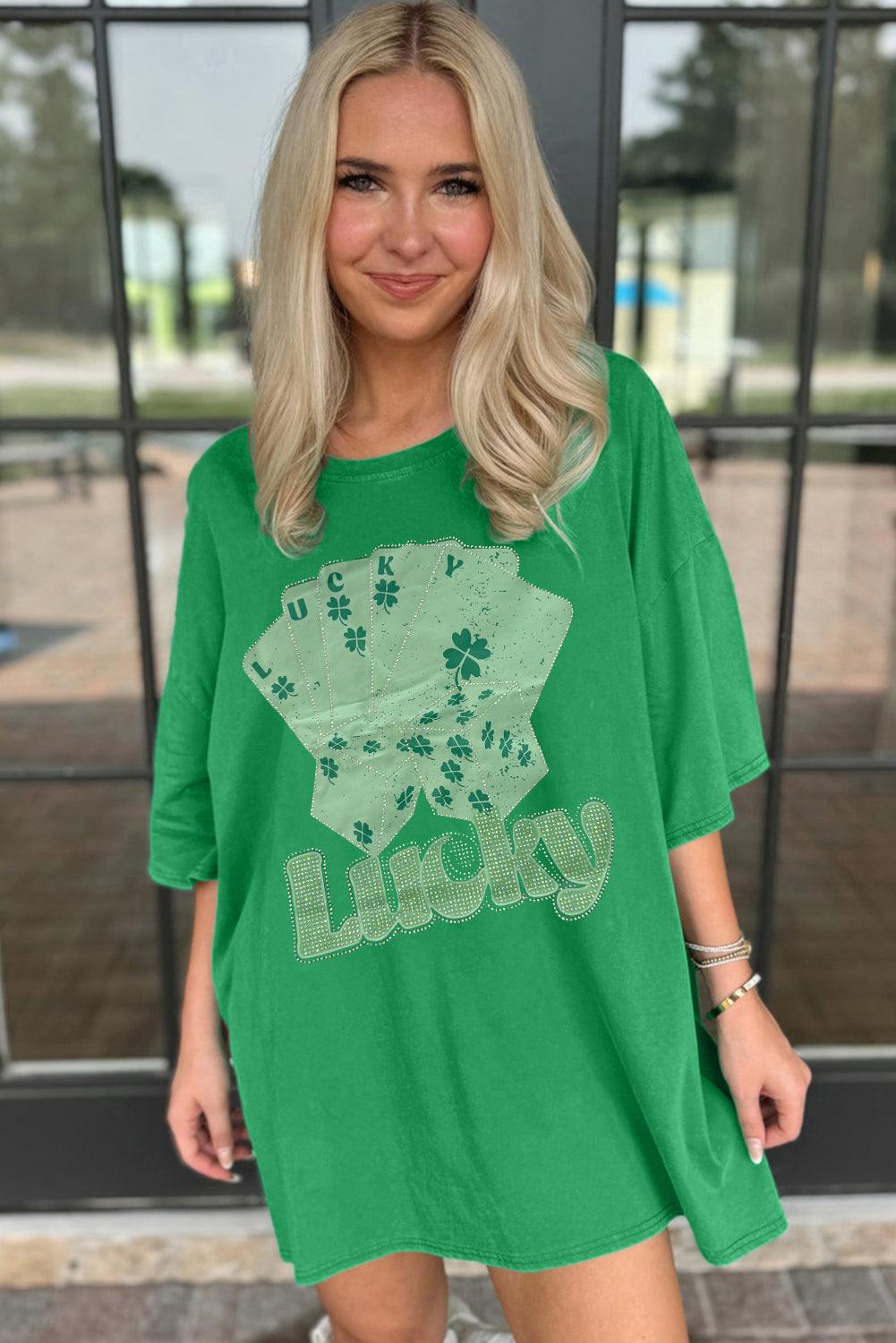 T-shirt Jurk met Speelkaarten Design - T Shirt Dresses - Jurkjes.co