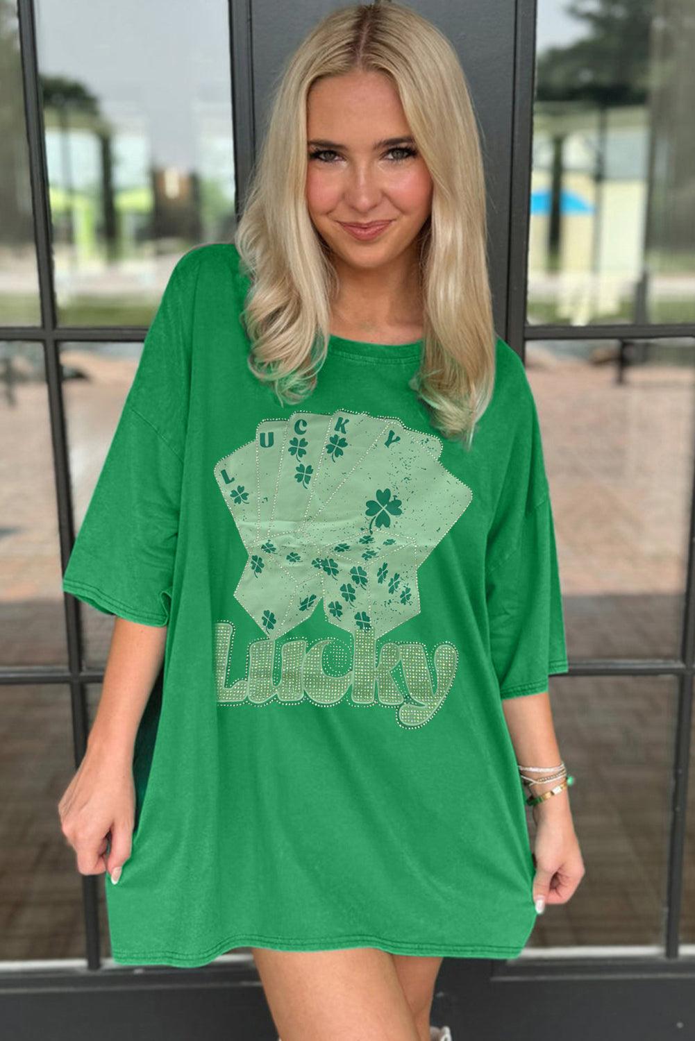 T-shirt Jurk met Speelkaarten Design - T Shirt Dresses - Jurkjes.co