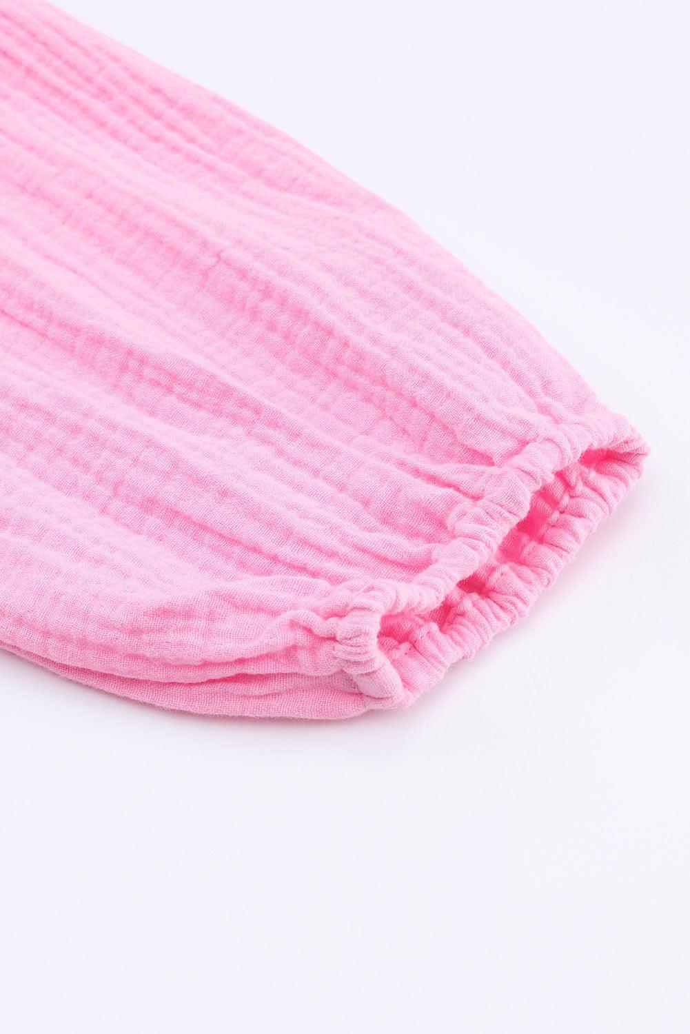Textuur Jurk met Bubbelmouwen - Mini Dresses - Jurkjes.co