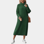 Trui-jurk met Effen Gebreide Stof - CB - Dresses - Jurkjes.co