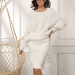 Trui-jurk met Kabelbreisel Detail - CB - Dresses - Jurkjes.co