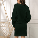 Trui-jurk met Kabelbreisel Detail - CB - Dresses - Jurkjes.co