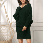 Trui-jurk met Kabelbreisel Detail - CB - Dresses - Jurkjes.co