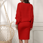 Trui-jurk met Kabelbreisel Detail - CB - Dresses - Jurkjes.co