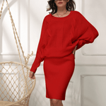 Trui-jurk met Kabelbreisel Detail - CB - Dresses - Jurkjes.co