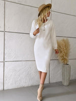 Trui Jurk met Knopsluiting en Lange Mouwen - Group4 - Jurkjes.co