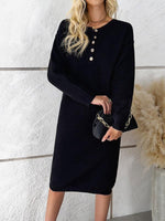 Trui Jurk met Knopsluiting en Lange Mouwen - Group4 - Jurkjes.co