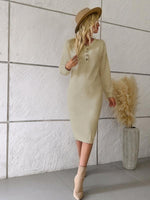 Trui Jurk met Knopsluiting en Lange Mouwen - Group4 - Jurkjes.co