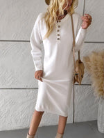 Trui Jurk met Knopsluiting en Lange Mouwen - Group4 - Jurkjes.co