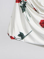 Tube Jurk met V-hals en Rozenprint - Maxi Dresses - Jurkjes.co