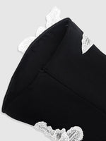 Tube Top Jurk met Bloemenaccenten - Midi Dresses - Jurkjes.co