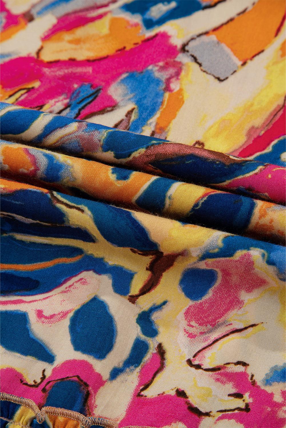Tuniek Jurk met Bloemenprint en Ruches - Mini Dresses - Jurkjes.co