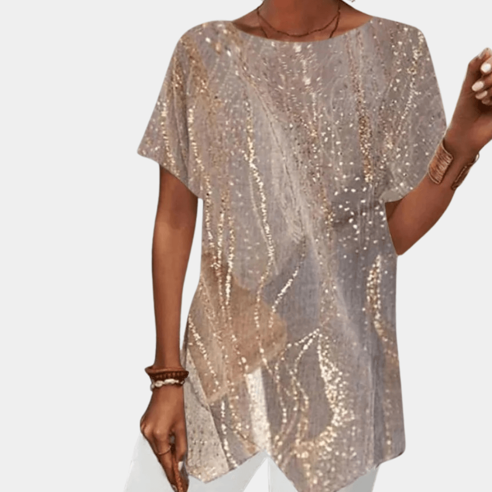Tuniek met Glanzend Geometrisch Patroon - Women Summer Dress - Jurkjes.co