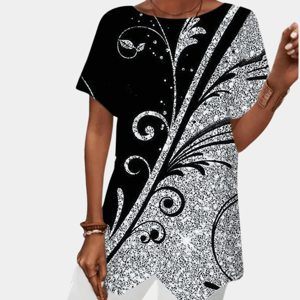 Tuniek met Glanzend Geometrisch Patroon - Women Summer Dress - Jurkjes.co