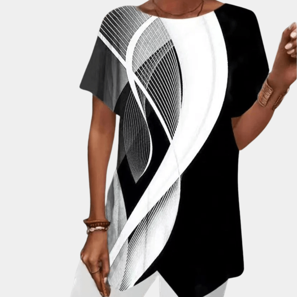 Tuniek met Glanzend Geometrisch Patroon - Women Summer Dress - Jurkjes.co