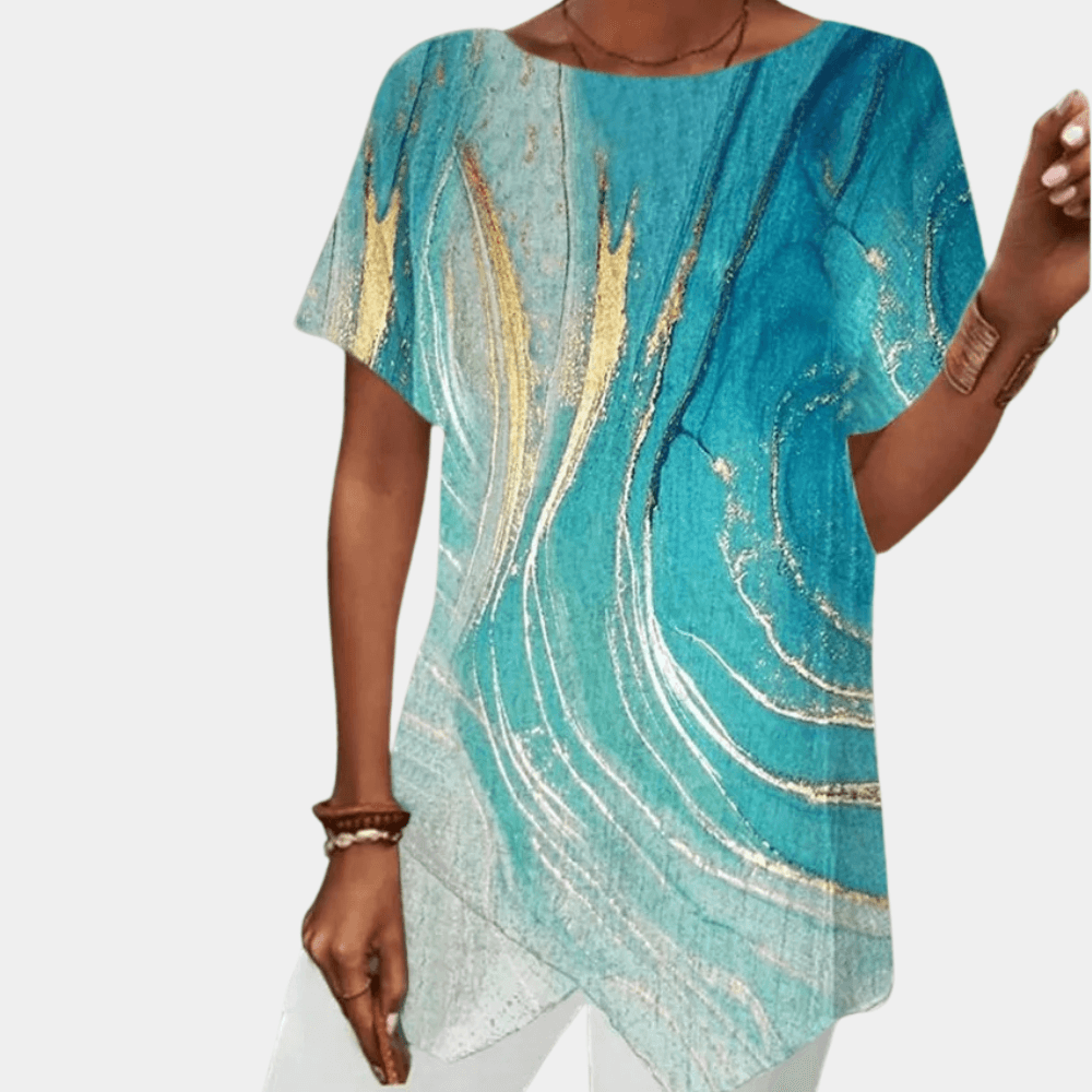 Tuniek met Glanzend Geometrisch Patroon - Women Summer Dress - Jurkjes.co
