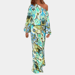 Tweedelige Set met Geometrisch Patroon - CB - Dresses - Jurkjes.co