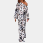 Tweedelige Set met Geometrisch Patroon - CB - Dresses - Jurkjes.co