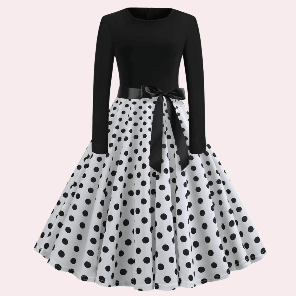 Uitlopende Jurk met Polka Dots - Dresses - Jurkjes.co