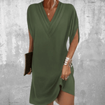 V-hals Jurk met Splitmouwen - Women Summer Dress - Jurkjes.co