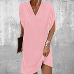 V-hals Jurk met Splitmouwen - Women Summer Dress - Jurkjes.co